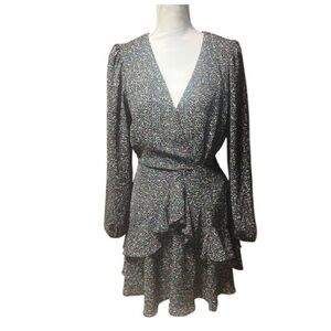 Lola Grace Printed Tiered‎ Long Sleeve Mini Dress